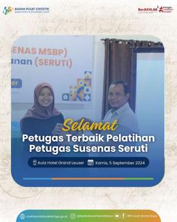 Petugas Terbaik Pelatihan Petugas Susenas Seruti