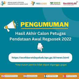 Pengumuman Hasil Akhir Petugas Pendataan Awal Regsosek 2022 