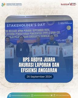 BPS Abdya Juara Akurasi Laporan dan Efisiensi Anggaran