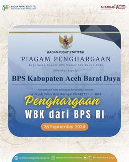 Penghargaan WBK dari BPS RI