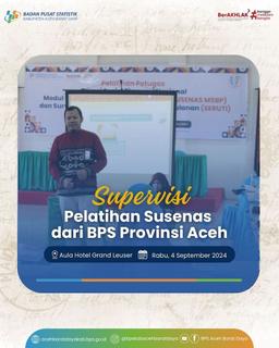 Supervisi Pelatihan Susenas dari BPS Provinsi Aceh